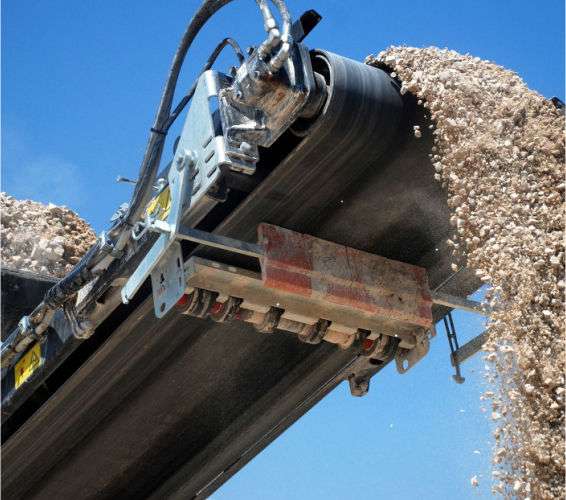 Aggregate on conveyor